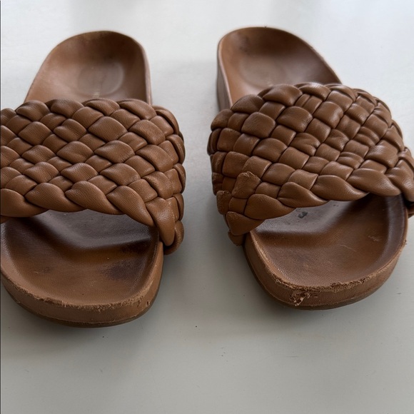 Loeffler Randal Brown Braided Slide Sandals - Picture 2 of 3